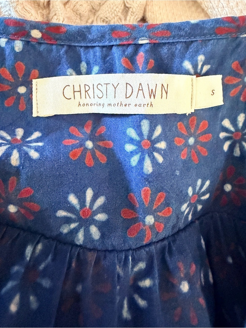 Christy Dawn Dawn Dress S Indigo Daisy Organic Cotton Prairie Midi Dress - Picture 2 of 11